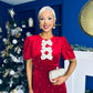Caoimhe Pearl & Velvet Occasion Dress Red Pre Order 13 Dec