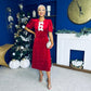 Caoimhe Pearl & Velvet Occasion Dress Red Pre Order 13 Dec
