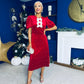 Caoimhe Pearl & Velvet Occasion Dress Red Pre Order 13 Dec