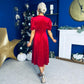 Caoimhe Pearl & Velvet Occasion Dress Red Pre Order 13 Dec