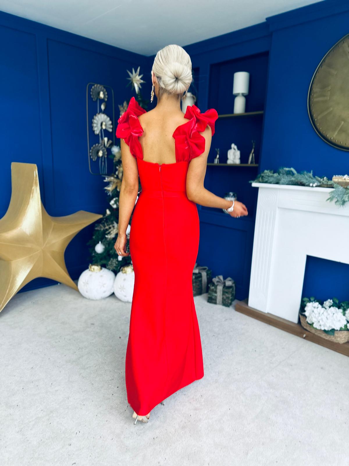 Colette Embellished Occasion Dress Red