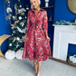 Isabella Foiled Print Tie Front Midi Dress Pink PRE ORDER Arriving 12 Dec