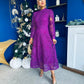 Caitlin Crochet Derail Midi Dress Purple
