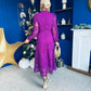 Caitlin Crochet Derail Midi Dress Purple