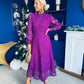 Caitlin Crochet Derail Midi Dress Purple