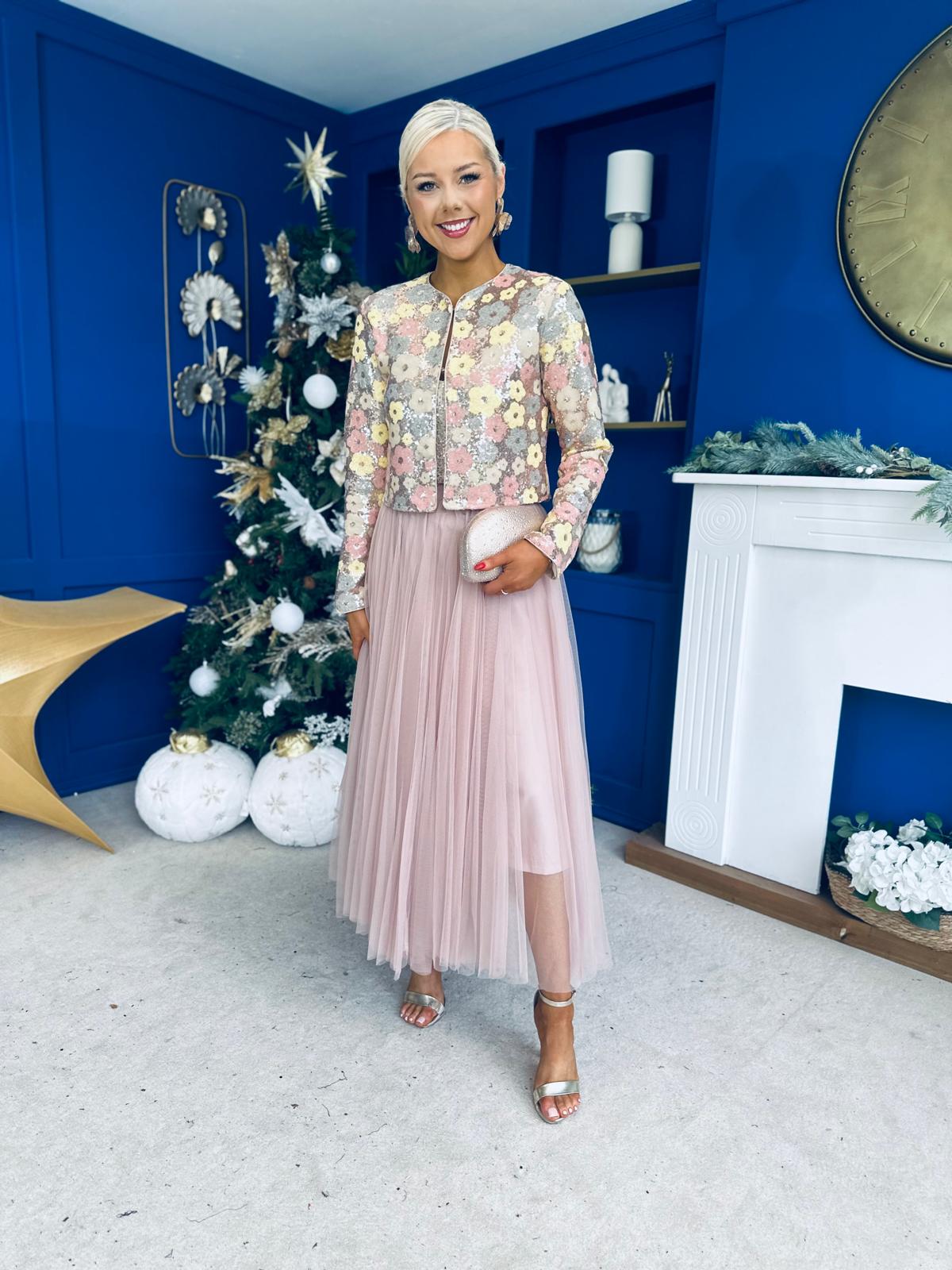 Celine Detailed Tulle Skirt Blush