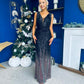 Kim Ombre Sequin Occasion Dress Black