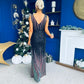 Kim Ombre Sequin Occasion Dress Black