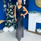 Kim Ombre Sequin Occasion Dress Black
