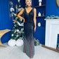 Kim Ombre Sequin Occasion Dress Black