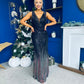 Kim Ombre Sequin Occasion Dress Black