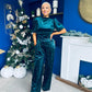 Kate Pearl Detail Top And Trouser Set Velvet Forest
