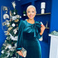 Lauren Detaild Velvet Occasion Dress Forest
