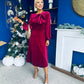 Lauren Detaild Velvet Occasion Dress Wine