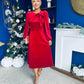 Lauren Detaild Velvet Occasion Dress Red