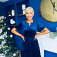 Bethany Detailed Velvet Midi Dress Navy