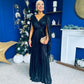 Gail Metallic Detail Occasion Maxi Dress Black