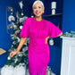 Shelly Detailed Batwing Midi Dress Fuchsia