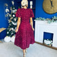 Pippa 3D Floral Occasion Dress Burgundy