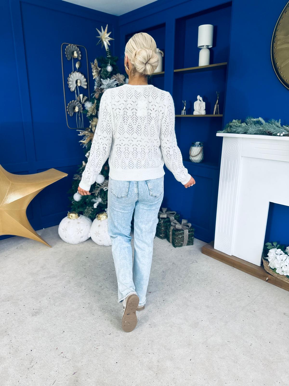 Sara Detailed Cardi Cream