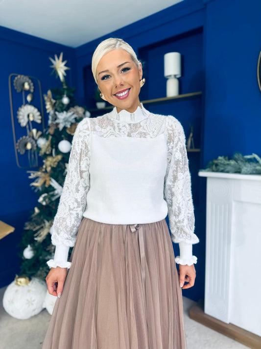 Jessy Detailed Jumper White