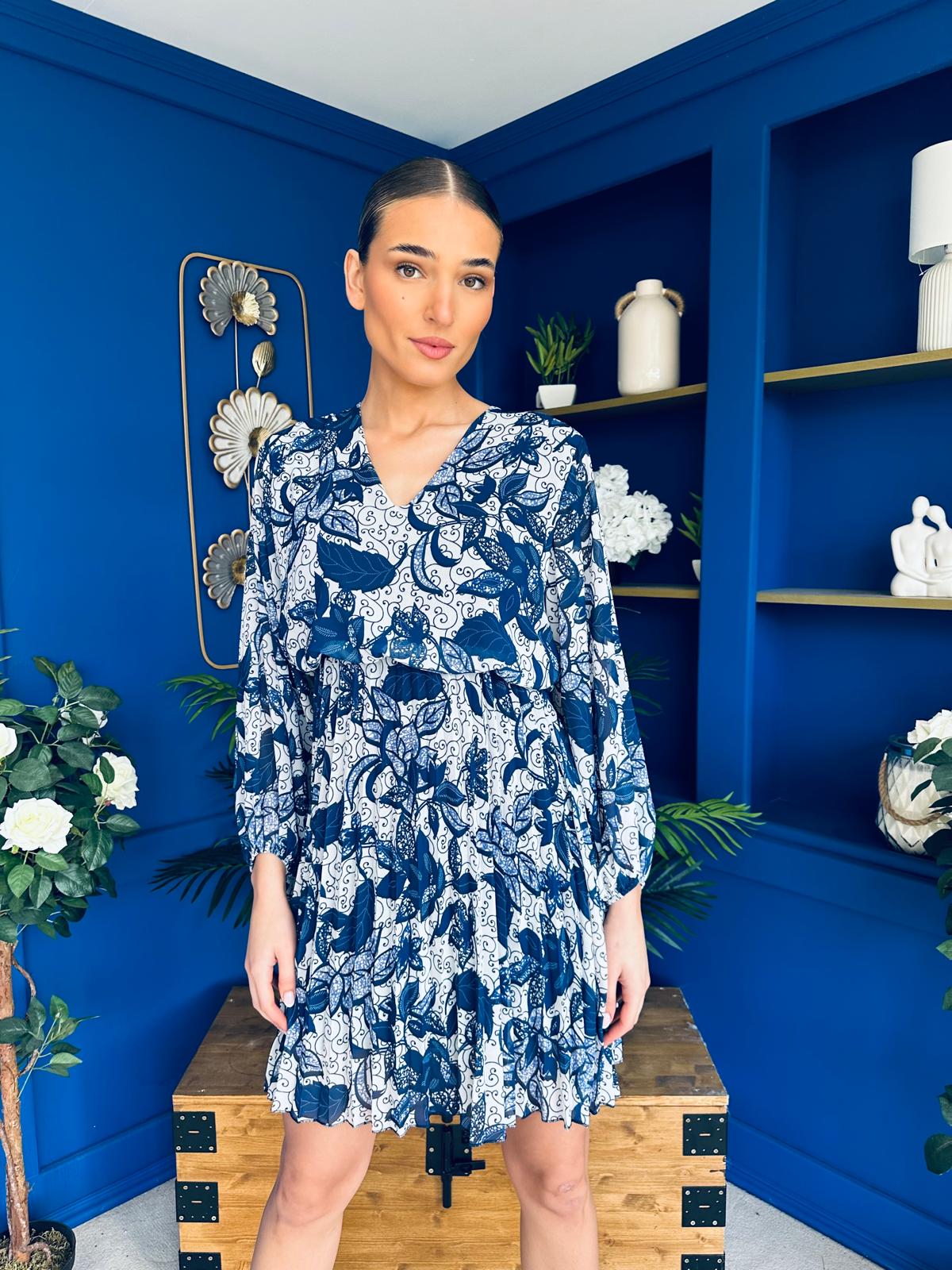 Jack Pleated Mini Blue