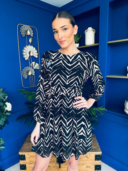 Melani Frill Detail Mini Zebra