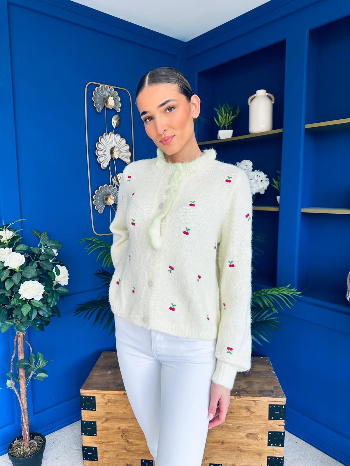 Wilma Soft Knit Cardi Cherry