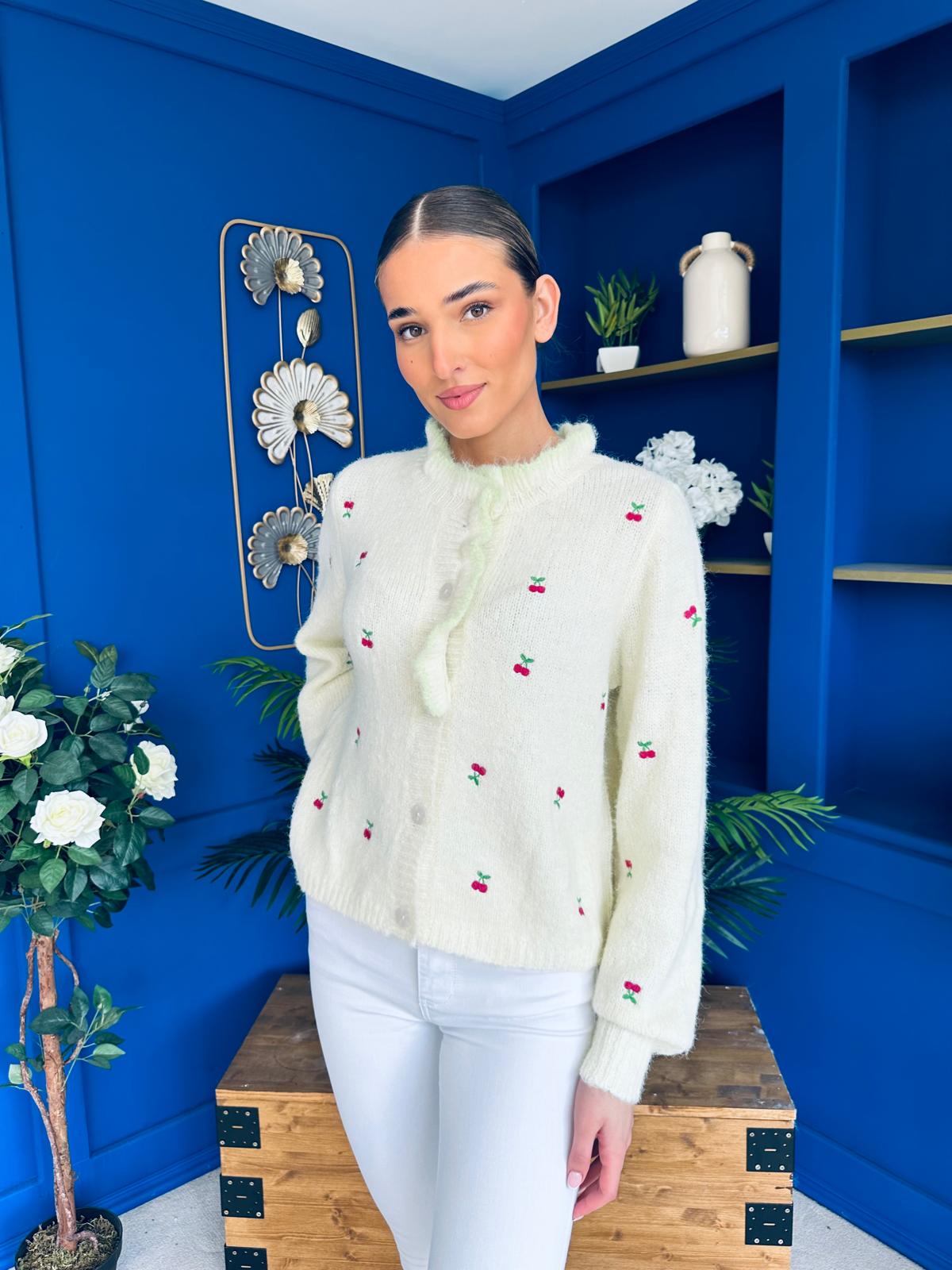 Wilma Soft Knit Cardi Cherry