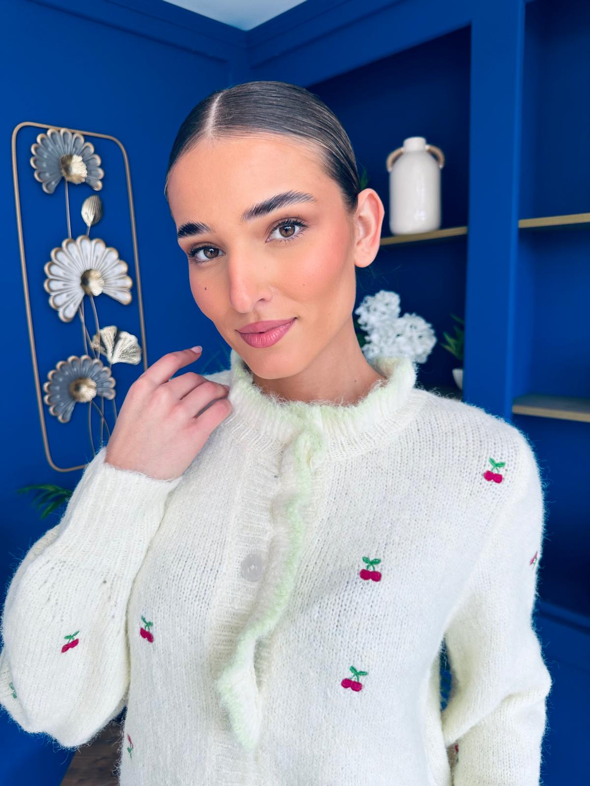 Wilma Soft Knit Cardi Cherry