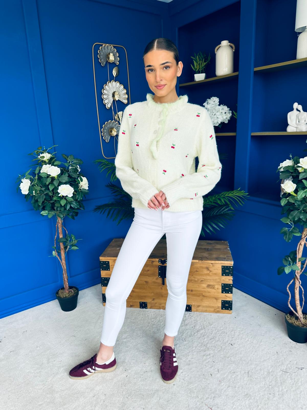 Wilma Soft Knit Cardi Cherry