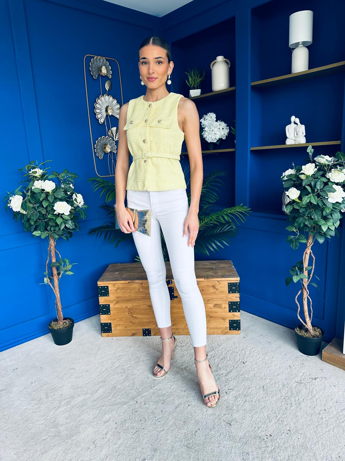 Martha Detailed Waistcoat Buttercup Yellow