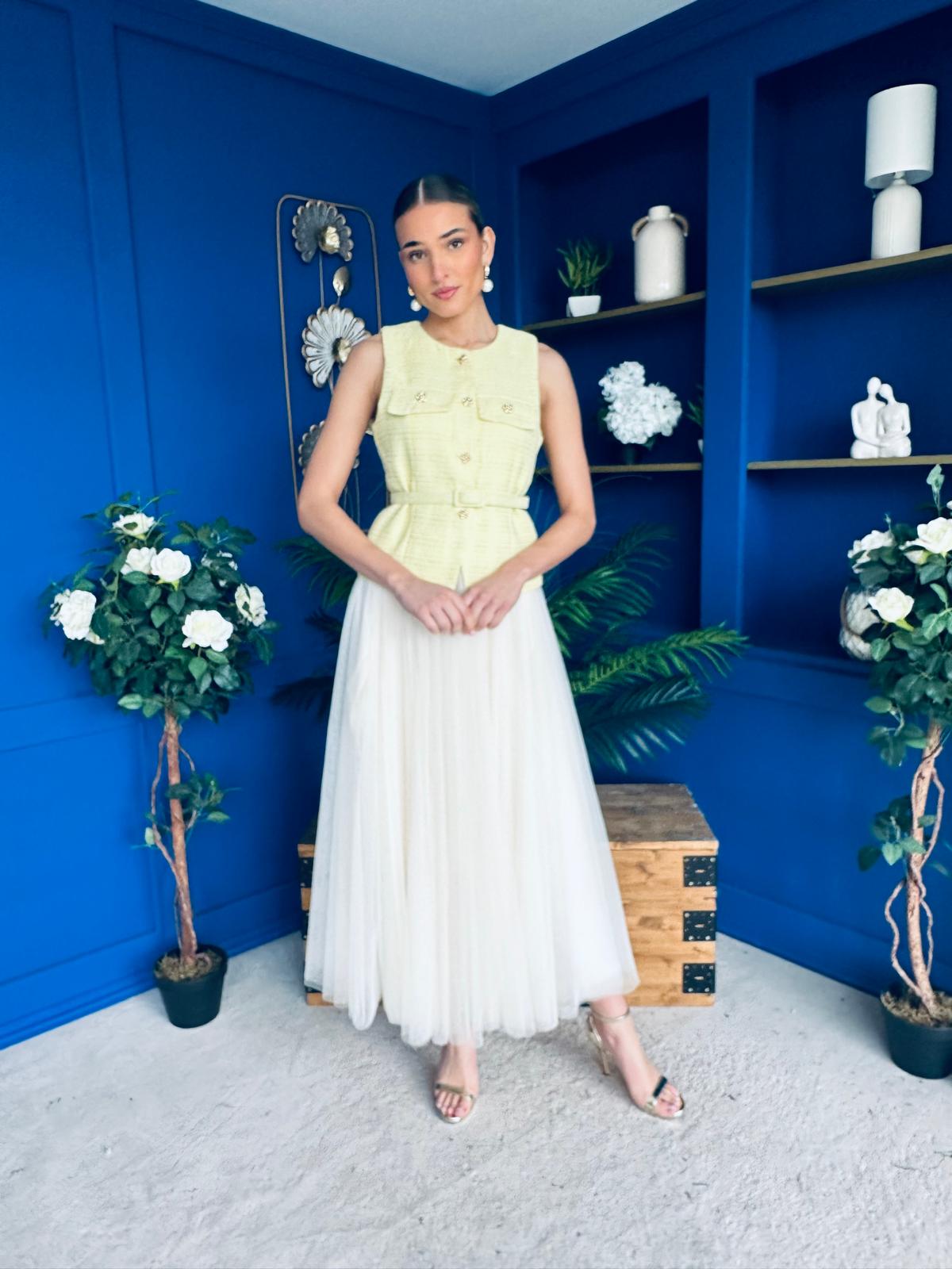 Martha Detailed Waistcoat Buttercup Yellow