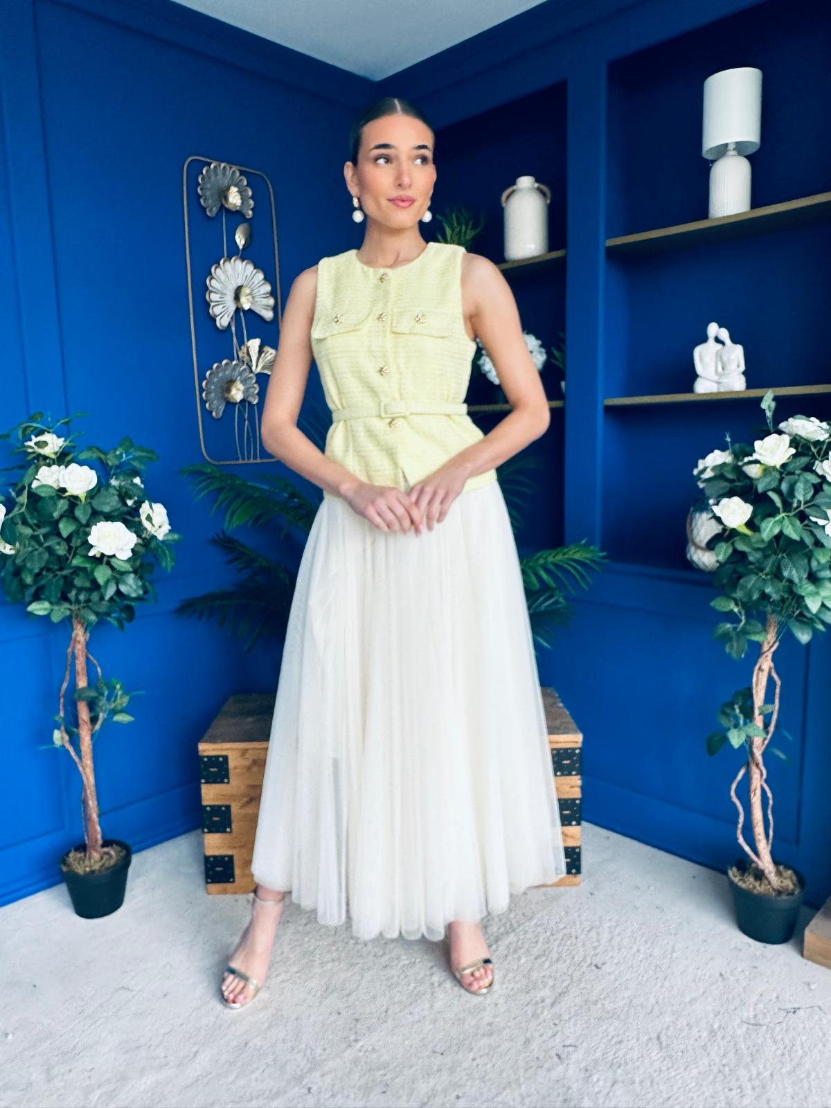 Martha Detailed Waistcoat Buttercup Yellow