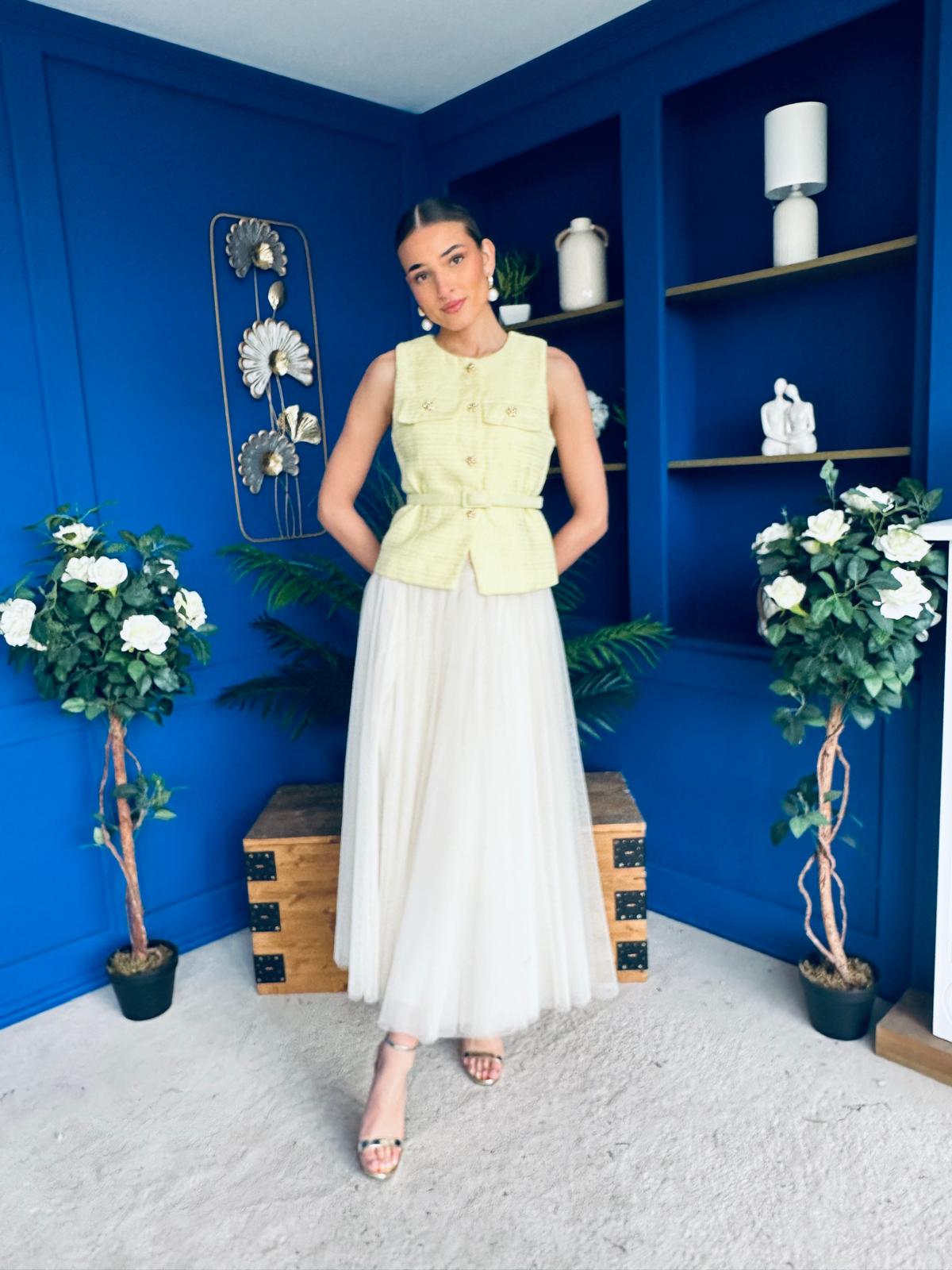 Martha Detailed Waistcoat Buttercup Yellow