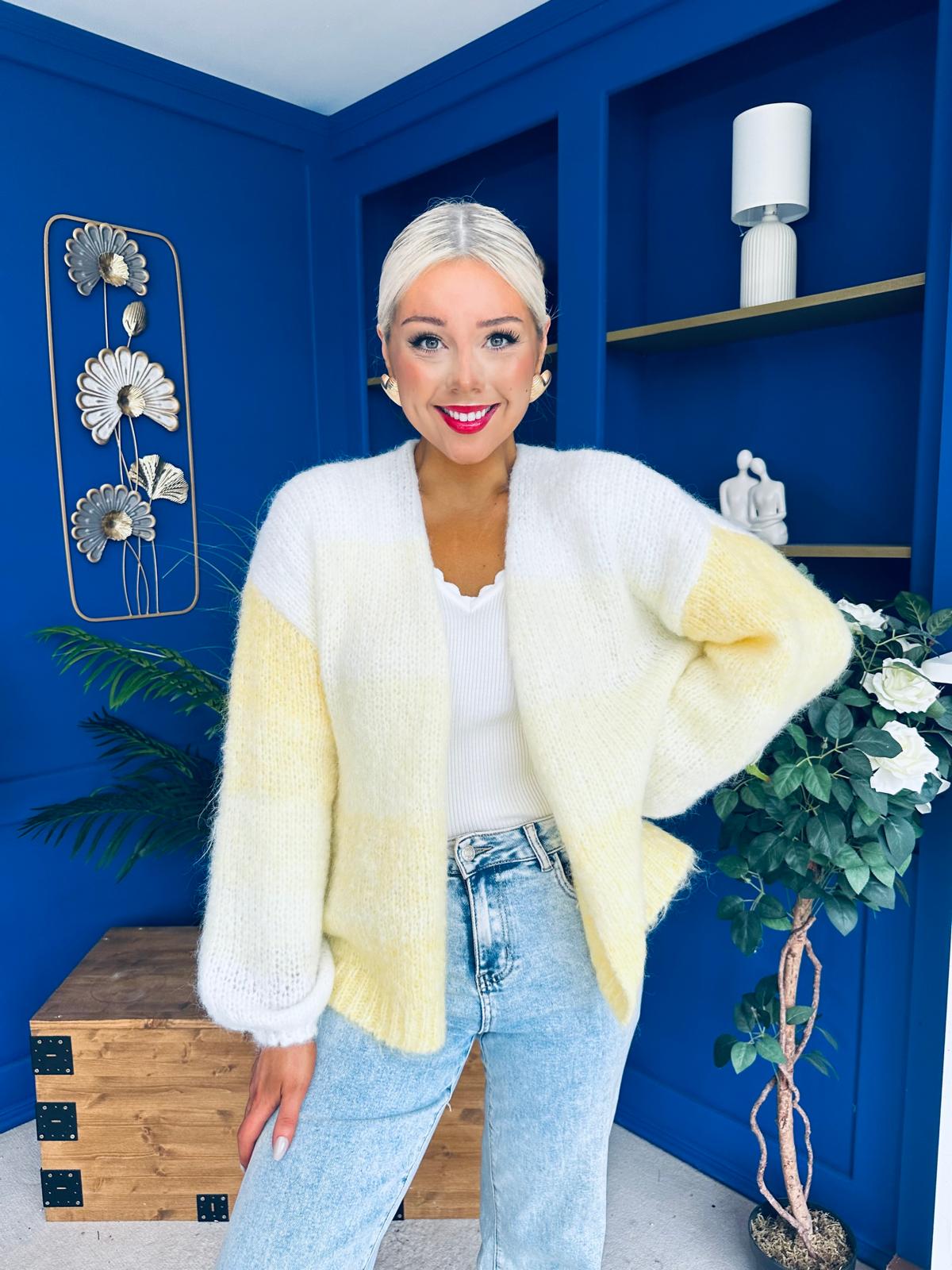 Siofra Soft Knit Cardi Yellow