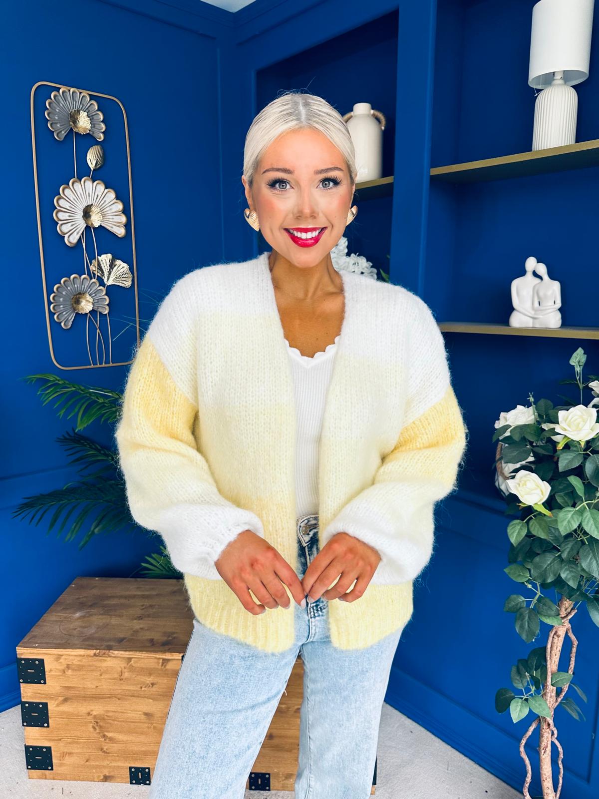 Siofra Soft Knit Cardi Yellow