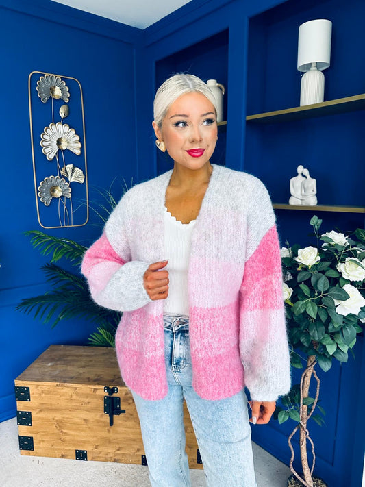 Siofra Soft Knit Cardi Pink