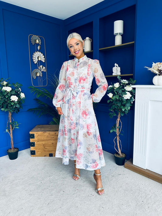 Simone Embellished Occasion Dress Rose