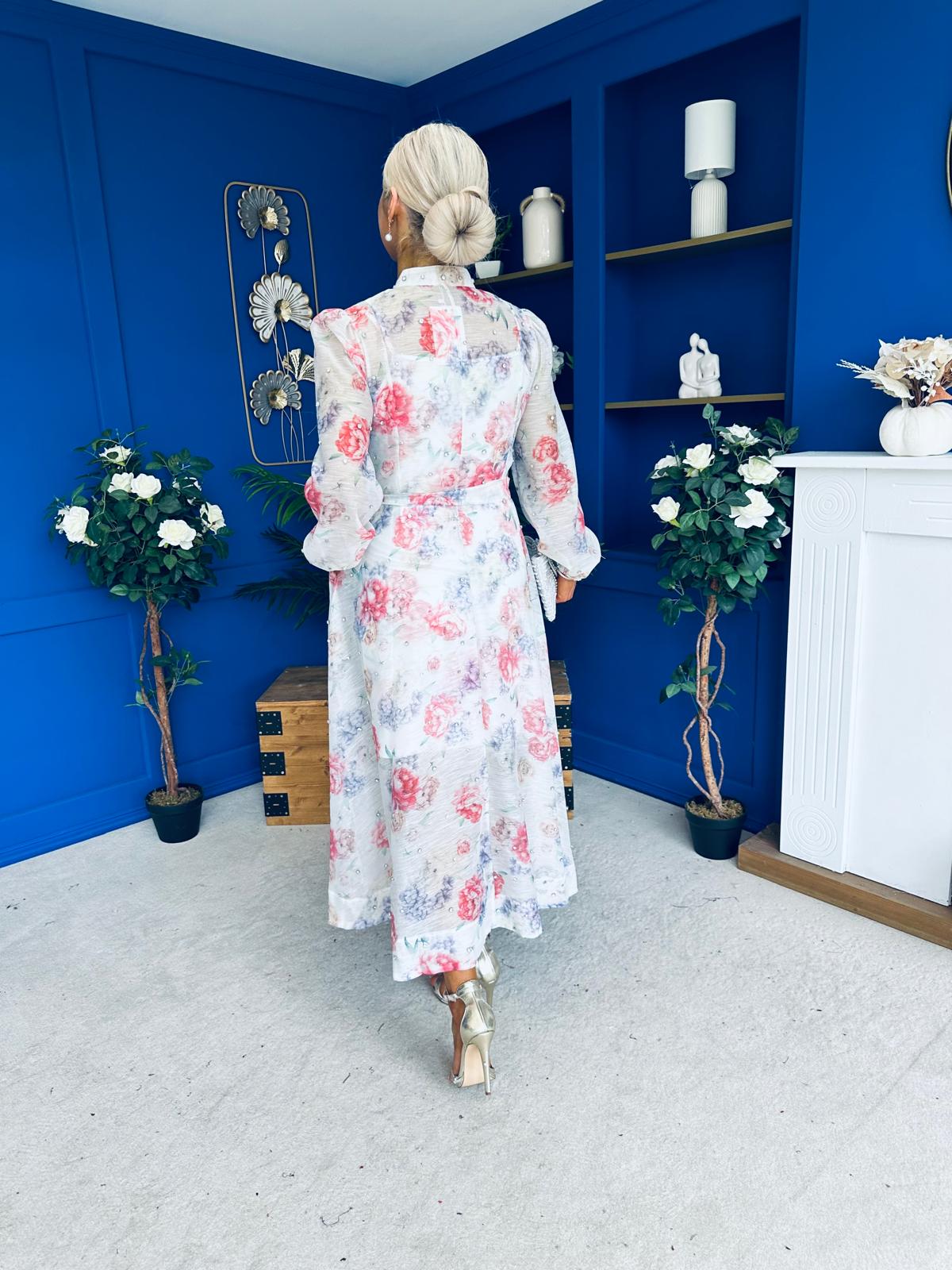 Simone Embellished Occasion Dress Rose