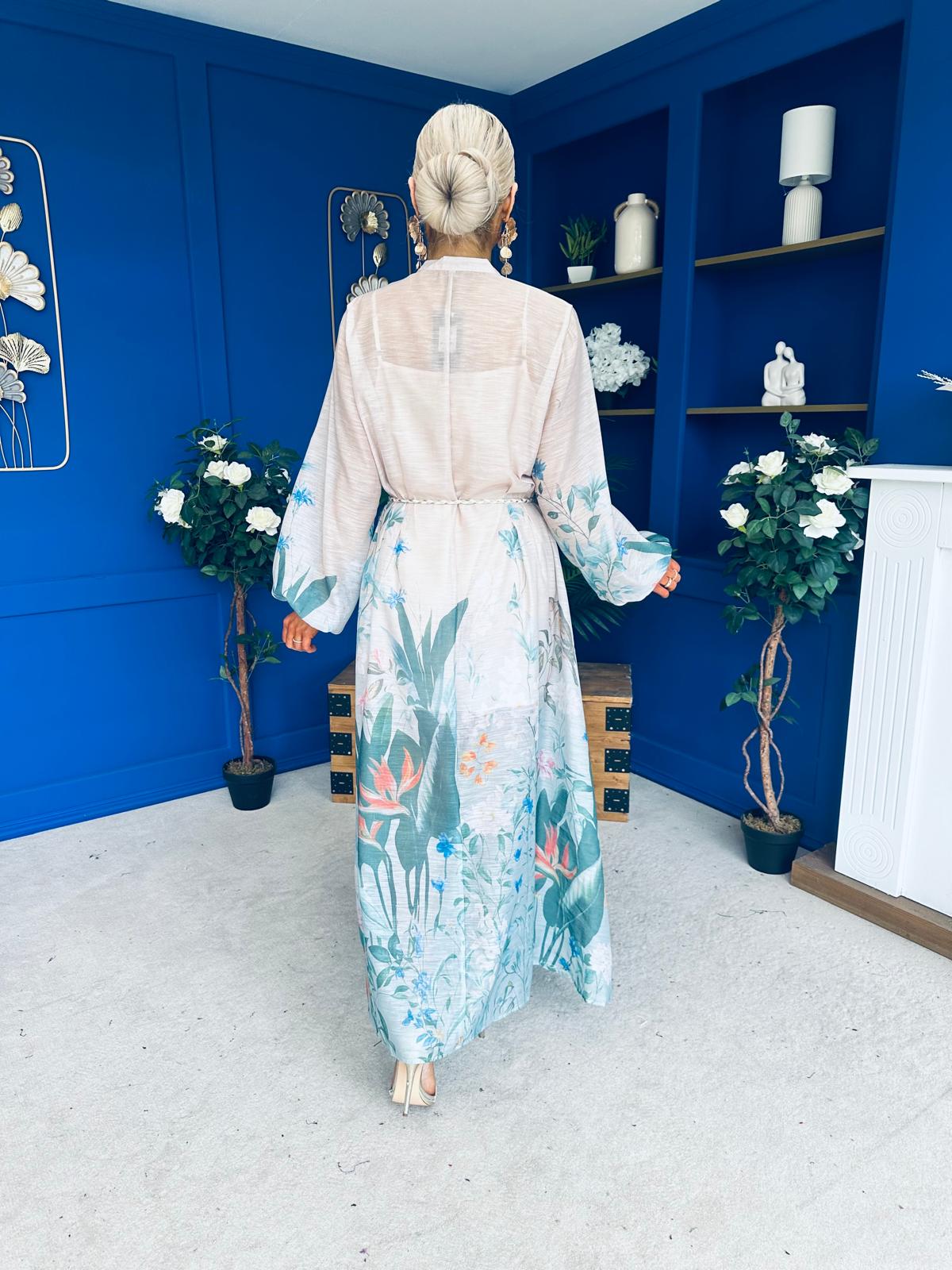 Carol Crochet Detail Occasion Dress Nude