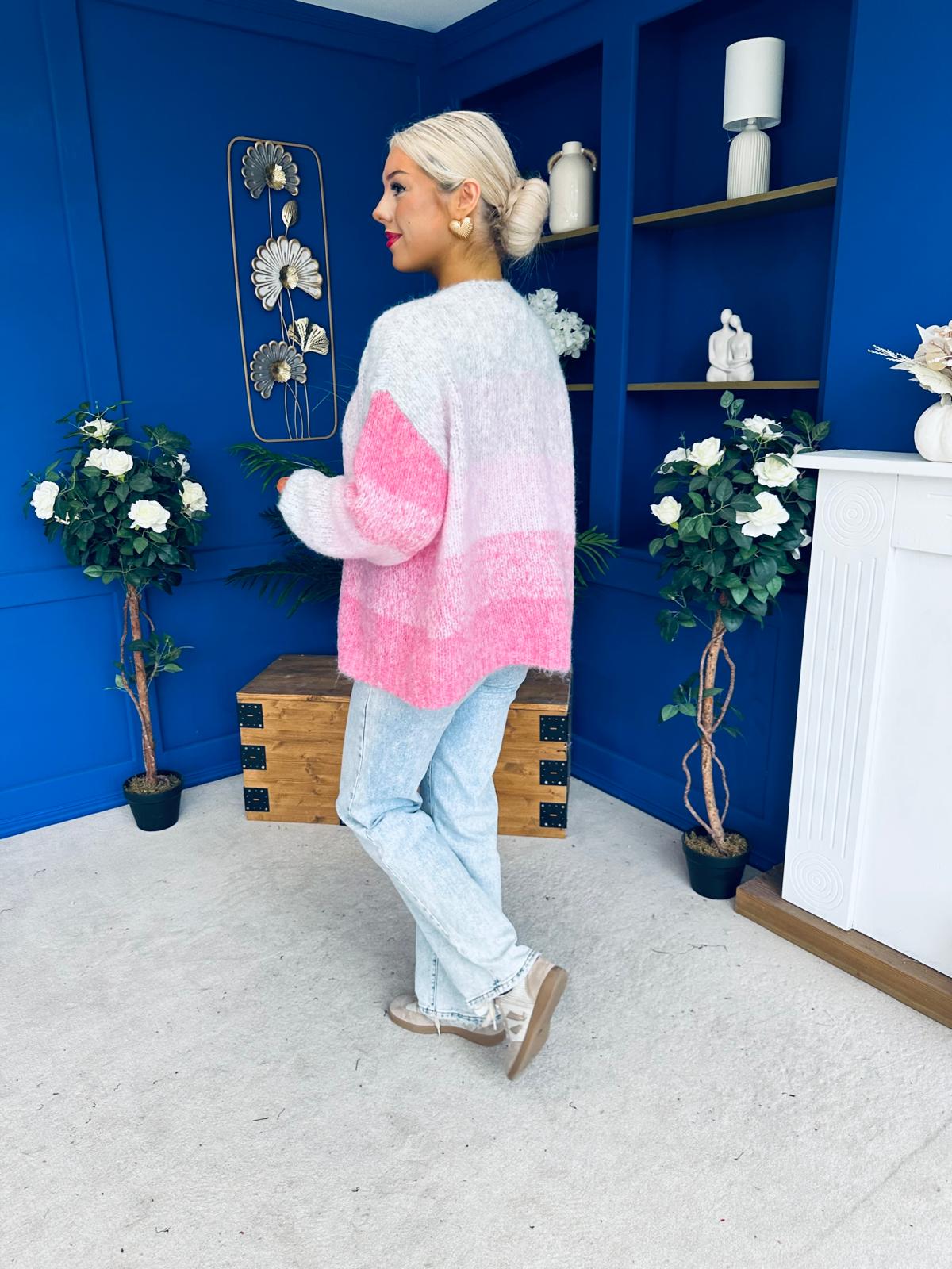 Siofra Soft Knit Cardi Pink