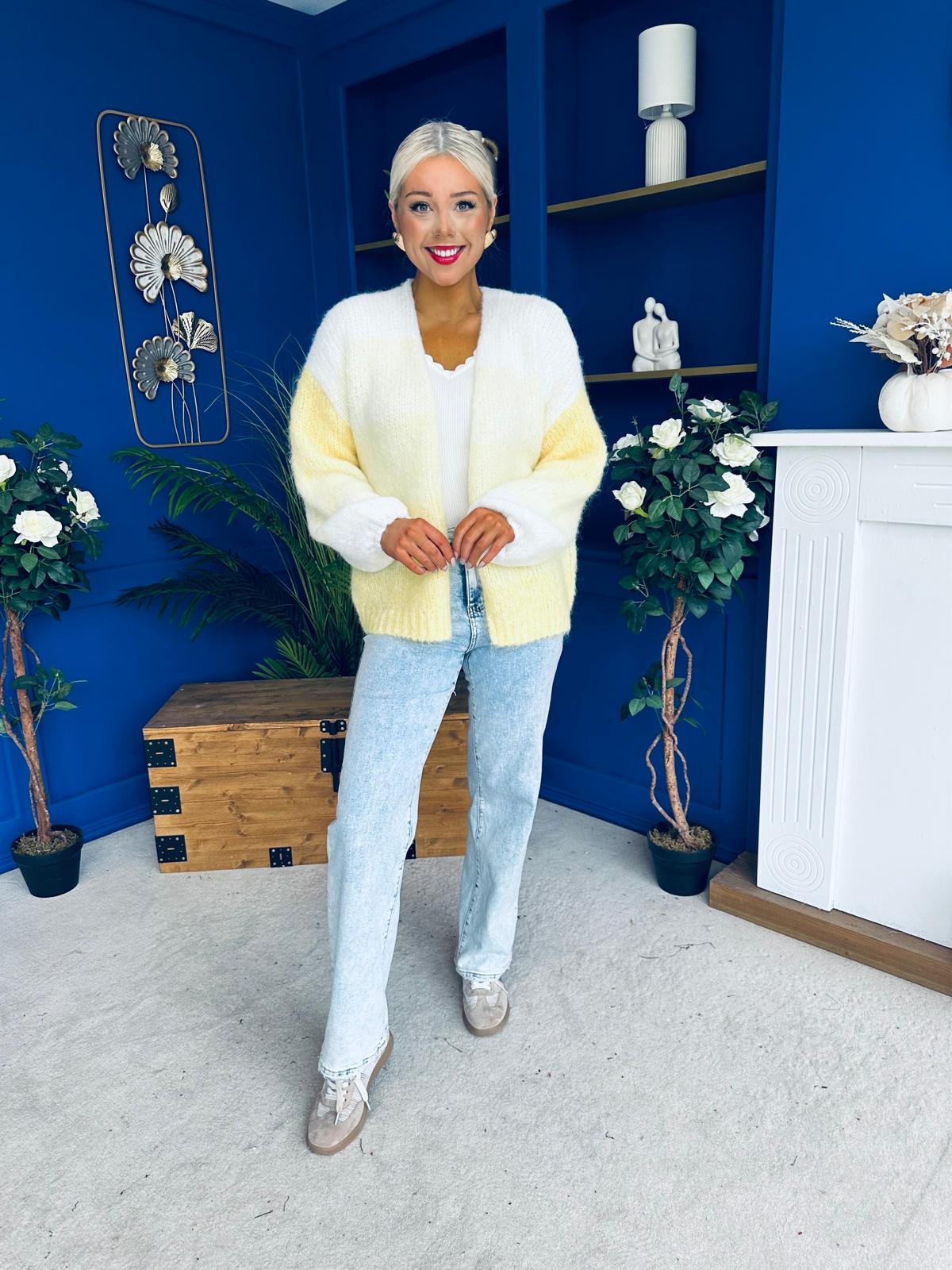 Siofra Soft Knit Cardi Yellow