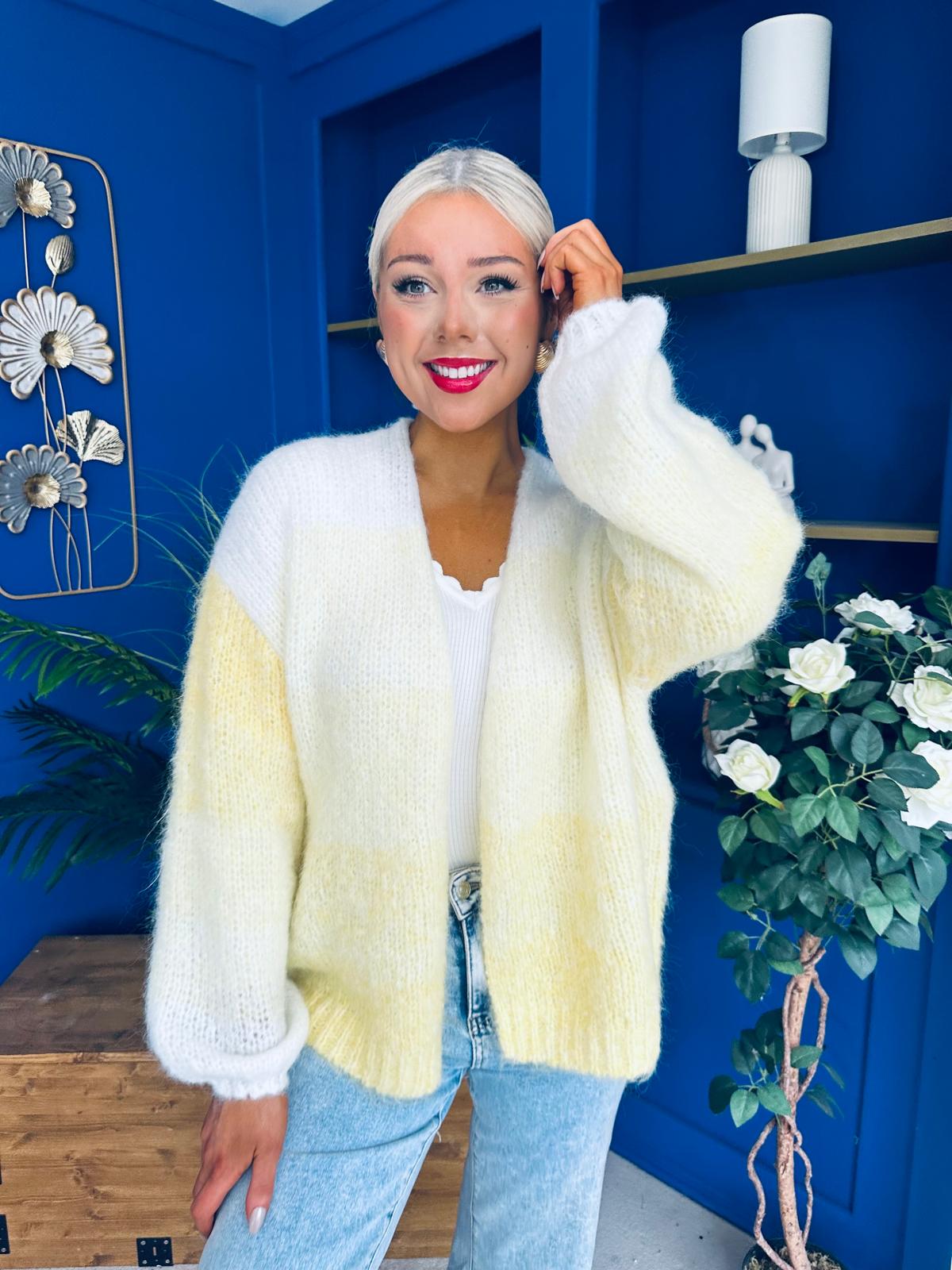 Siofra Soft Knit Cardi Yellow