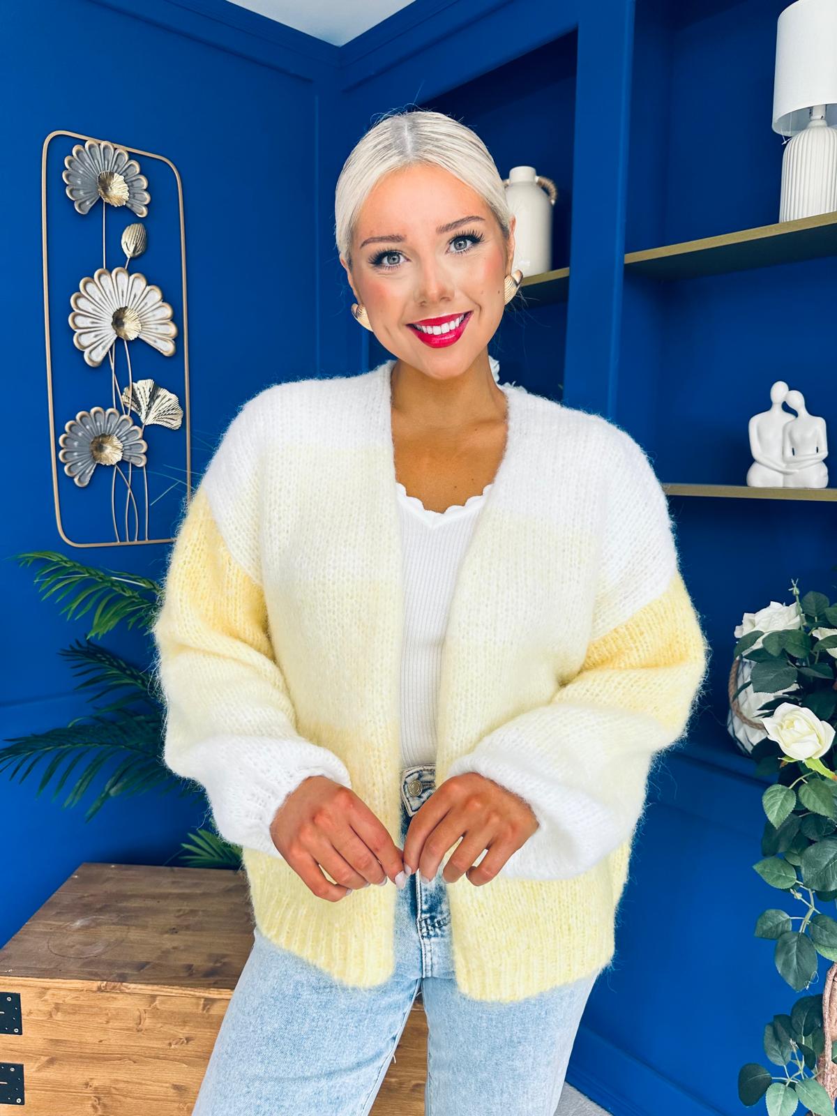 Siofra Soft Knit Cardi Yellow