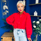 Leona Detailed Long Sleeve Blouse Red
