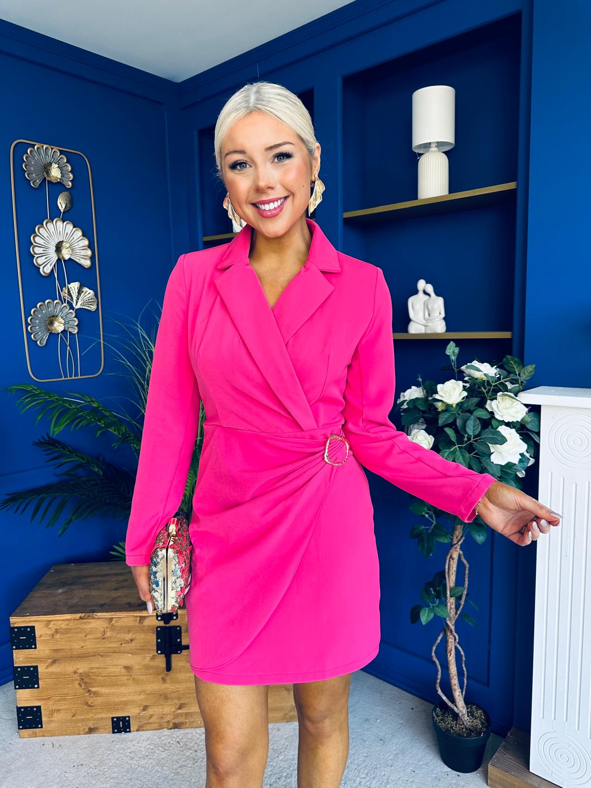 Barbara Blazer Style Mini Dress Pink