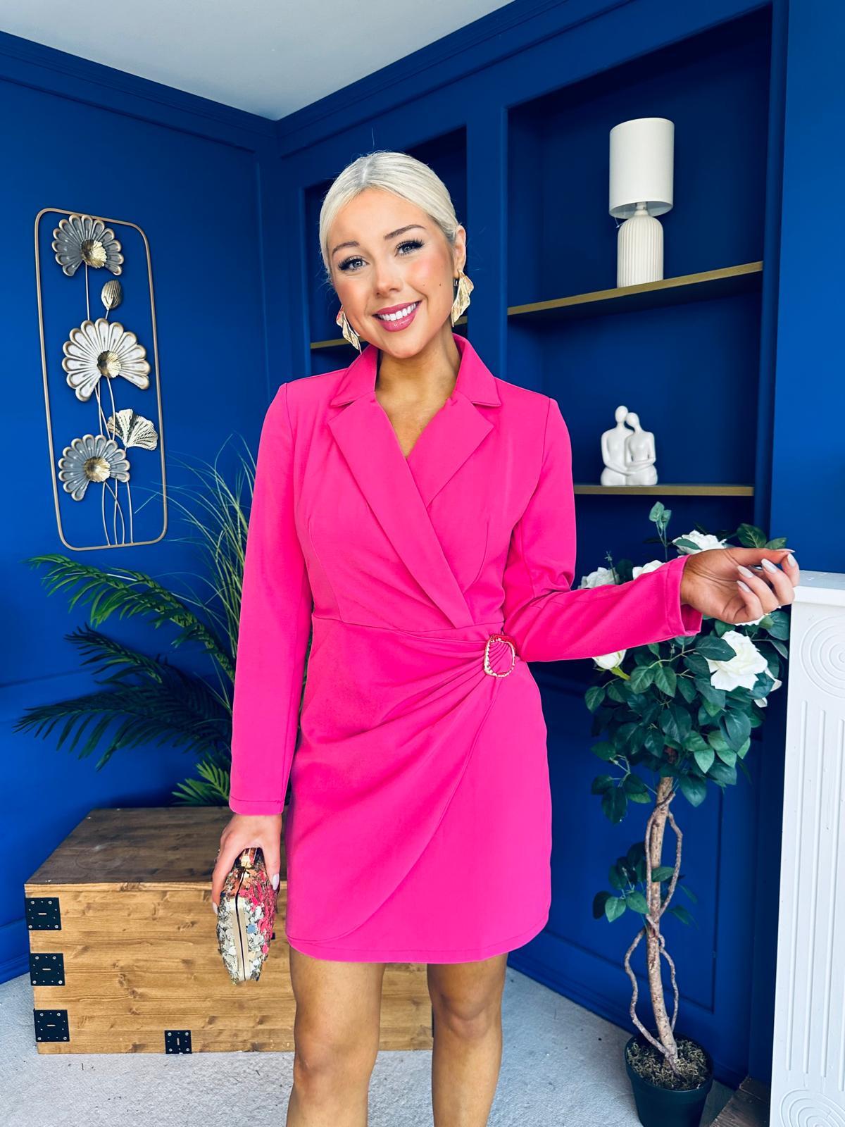 Barbara Blazer Style Mini Dress Pink