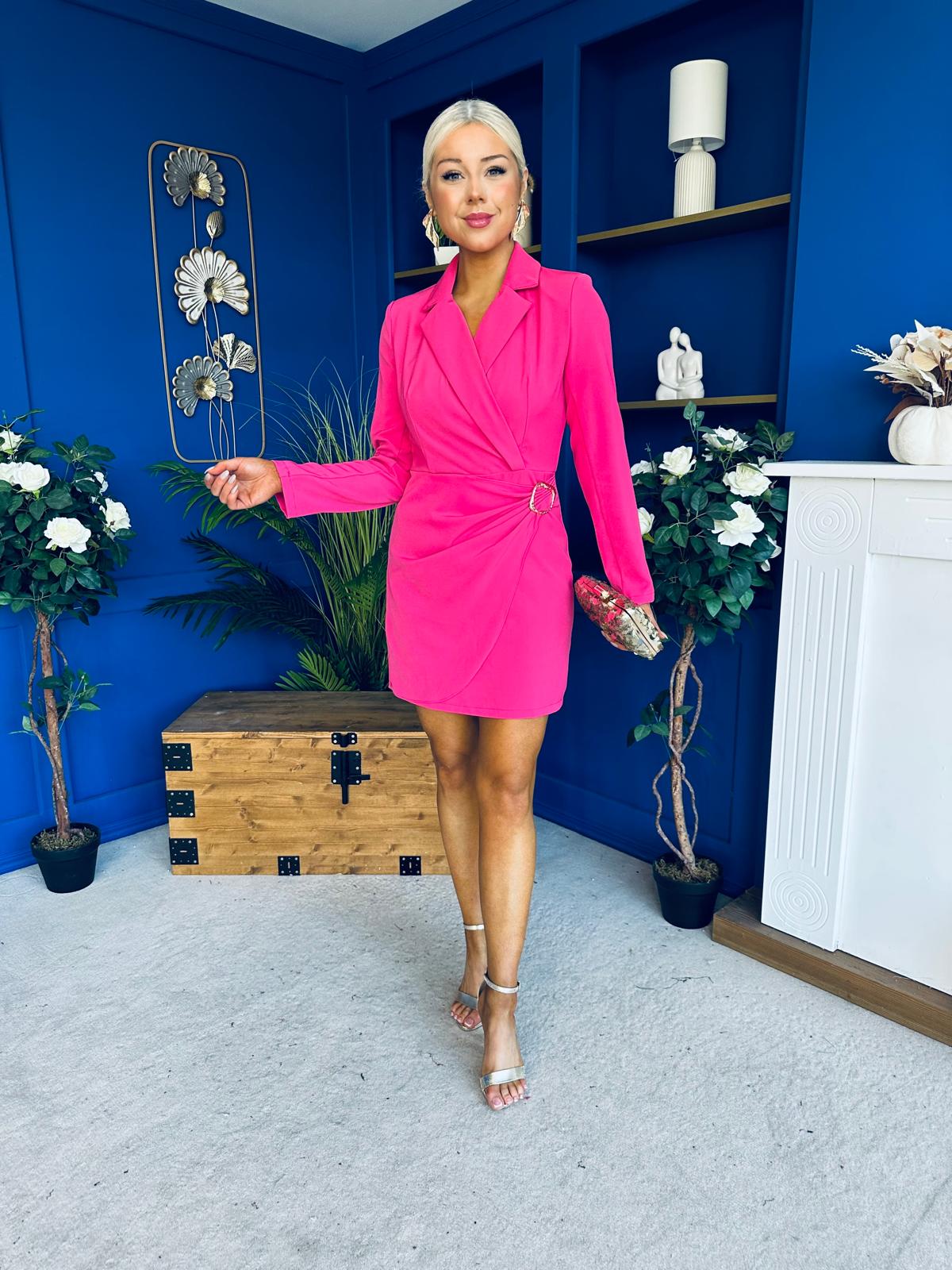 Barbara Blazer Style Mini Dress Pink