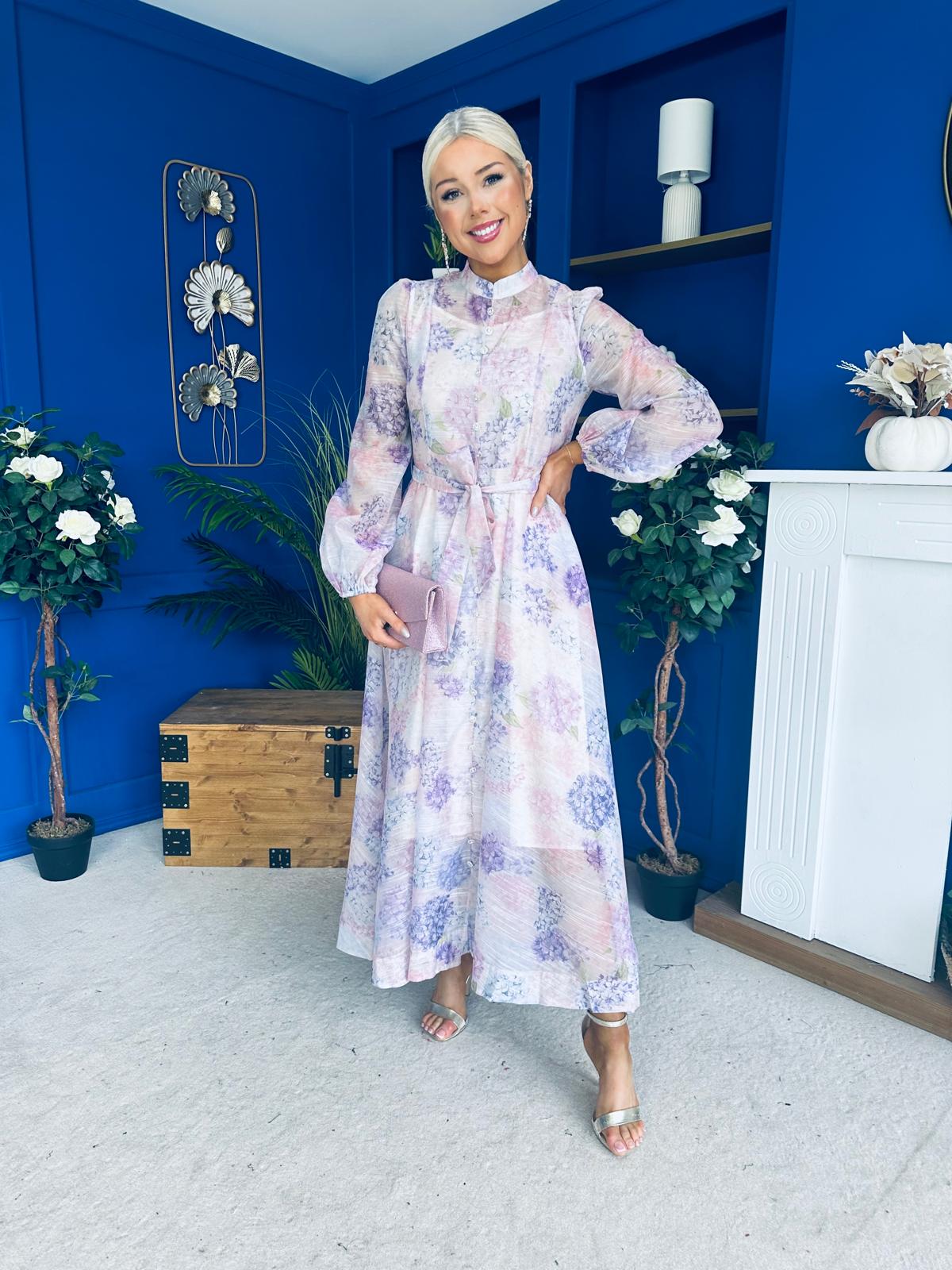 Brianna Detailed Occasion Dress Purple